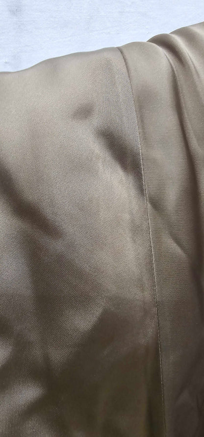 Reiss - Khaki Satin Draped Split Midi Dress - Green Size: Uk10
