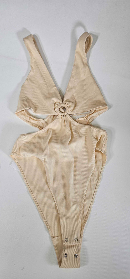 & Other Stories - Beige Selena Cotton Blend Bodysuit - Beige Size: L