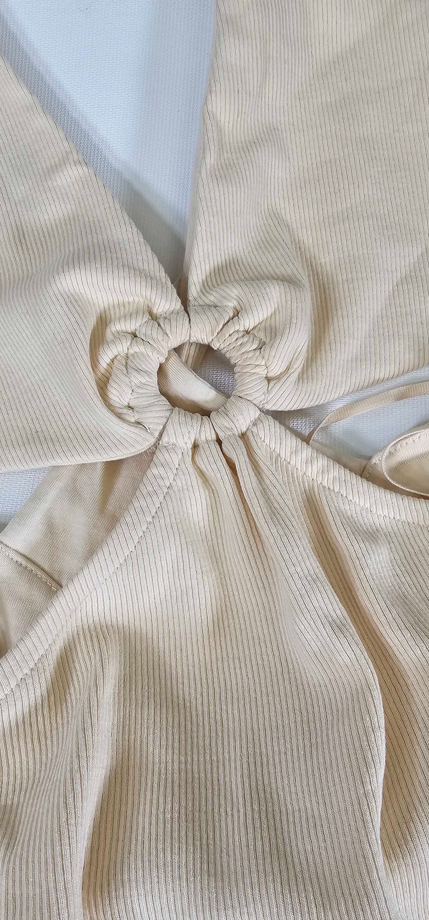 & Other Stories - Beige Selena Cotton Blend Bodysuit - Beige Size: L