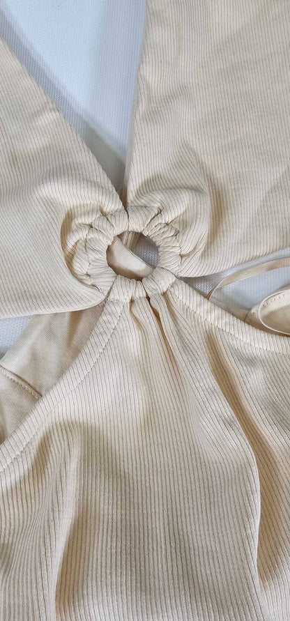& Other Stories - Beige Selena Cotton Blend Bodysuit - Beige Size: L
