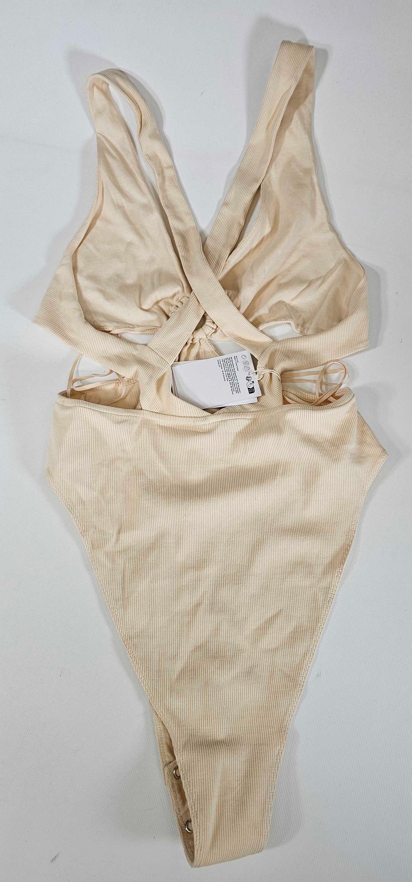 & Other Stories - Beige Selena Cotton Blend Bodysuit - Beige Size: L