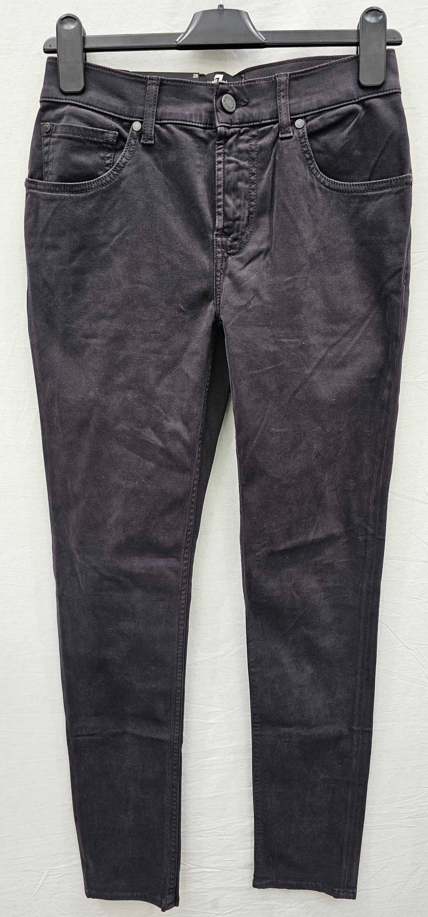 7 For All Mankind - Dark Blue Slimmy Tapered Stretch Jeans - Blue Size: 28
