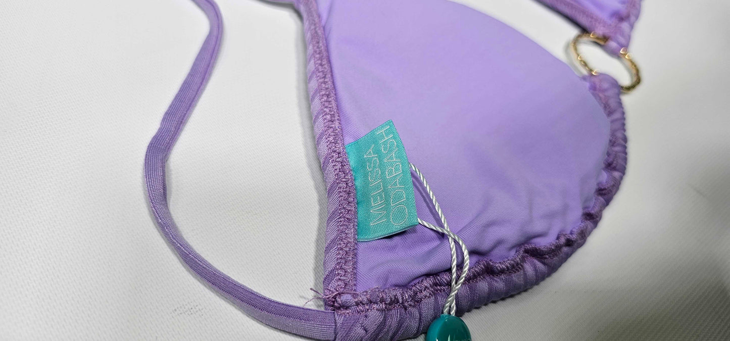 Melissa Odabash - Lavender Miami Ribbed Bikini Top - Purple Size: Uk12