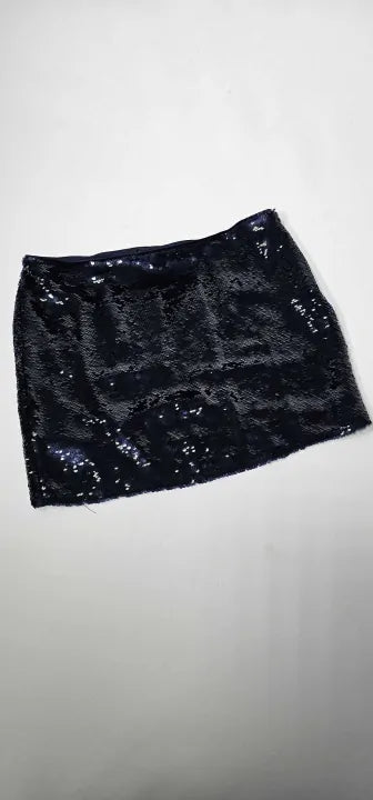 Mango - Blue Sequin Miniskirt - Blue Size: S