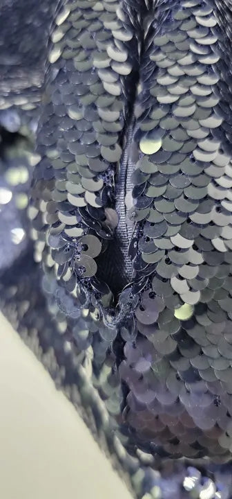 Mango - Blue Sequin Miniskirt - Blue Size: S