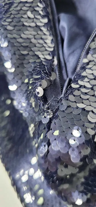 Mango - Blue Sequin Miniskirt - Blue Size: S