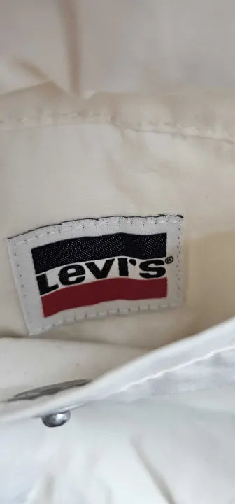 Levi's - Cream Cotton Blend Puffer Jacket - Cream Size: L