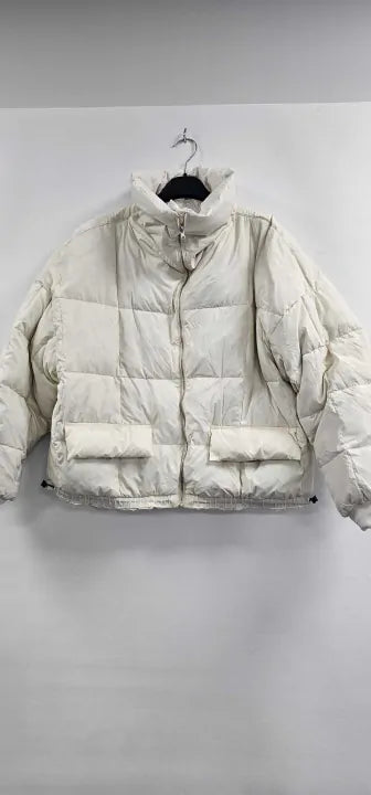 Levi's - Cream Cotton Blend Puffer Jacket - Cream Size: L