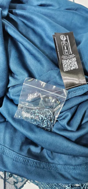 Sosandar - Teal Premium Embellished Fringe Tassel Shift Dress - Blue Size: Uk10