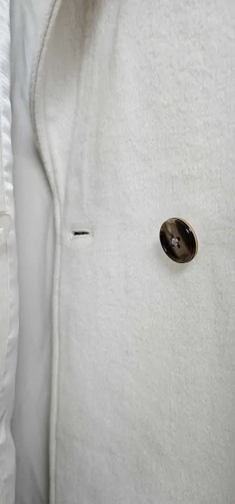 Reiss - Ecru Structured Wool Blend Wrap Coat - Cream Size: Uk8