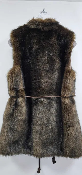 N°· Eleven - Brown Juliette Belted Fur Gilet - Brown Size: M