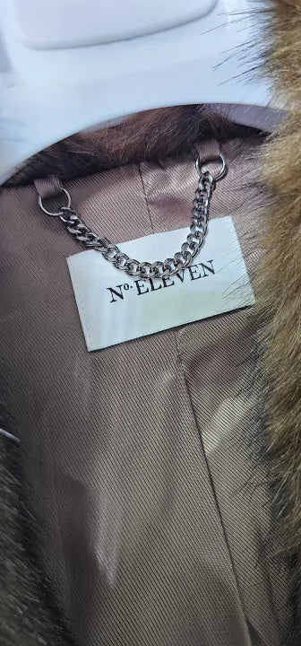 N°· Eleven - Brown Juliette Belted Fur Gilet - Brown Size: M