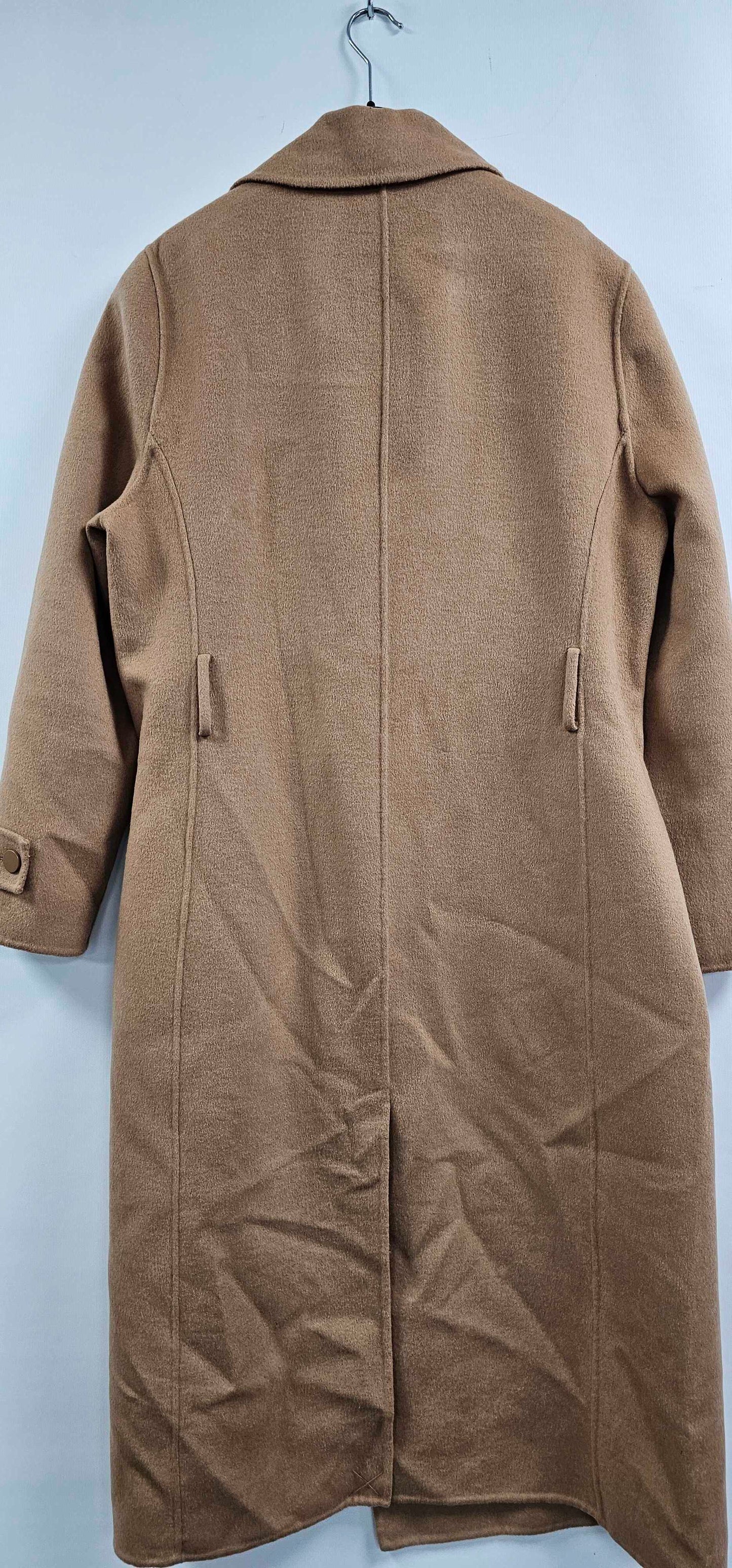 Reiss - Camel Emile Blindseam Wool Blend Coat - Beige Size: Uk14