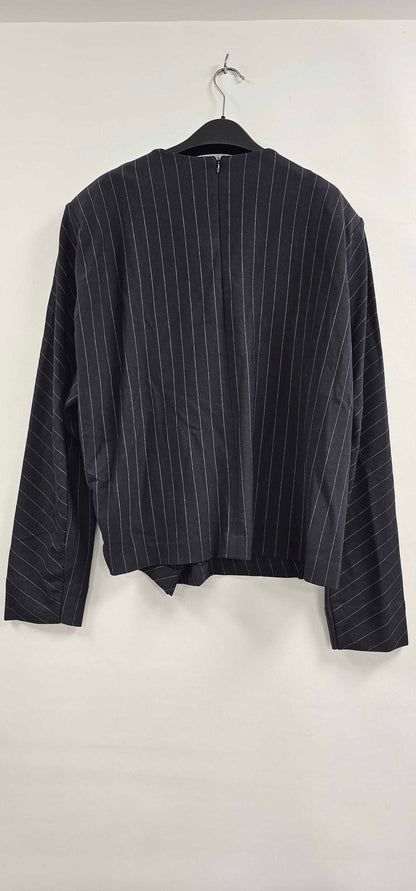 Cos - Black Pinstripe Nero Draped Top - Black Size: M