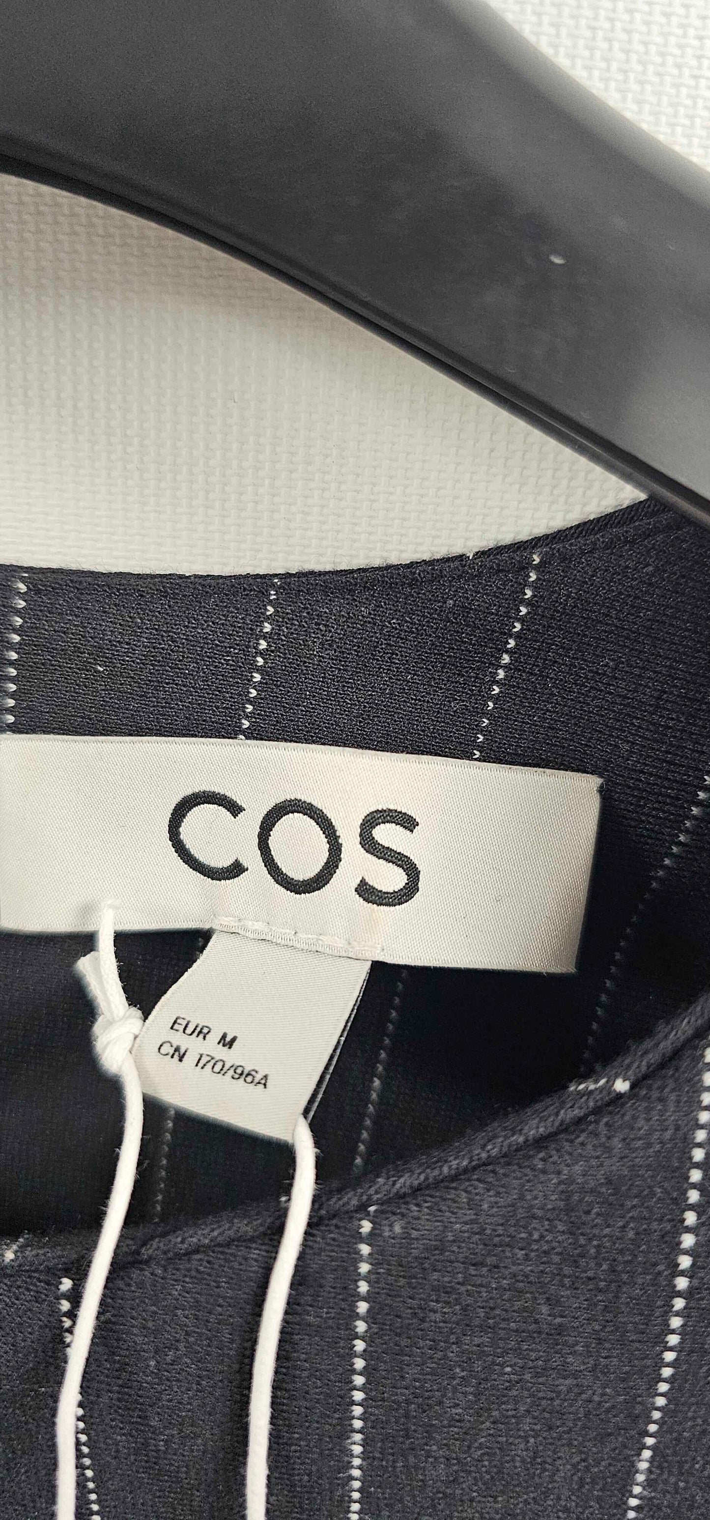 Cos - Black Pinstripe Nero Draped Top - Black Size: M