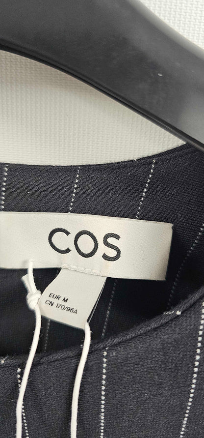 Cos - Black Pinstripe Nero Draped Top - Black Size: M