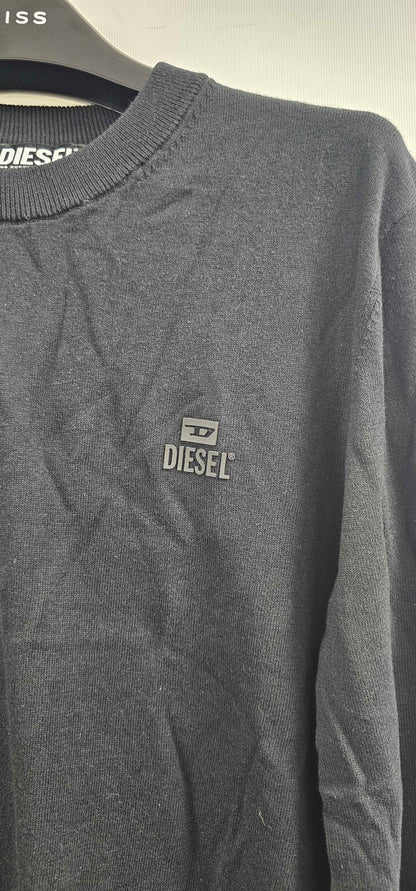 Diesel - Black Newprint Maglia Top - Black Size: S
