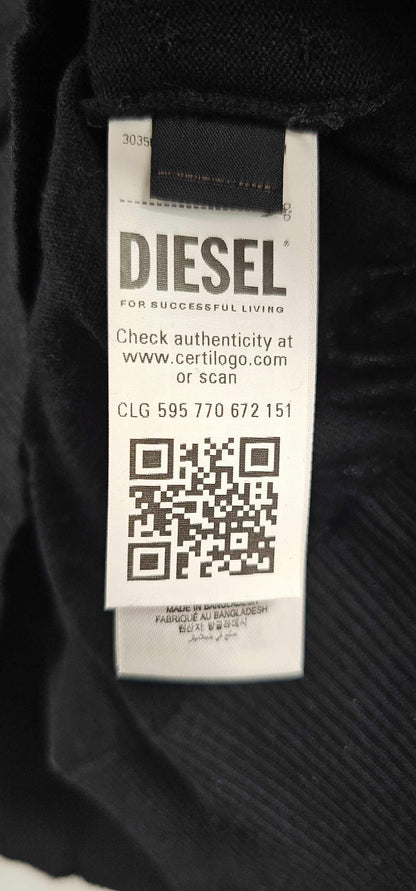 Diesel - Black Newprint Maglia Top - Black Size: S