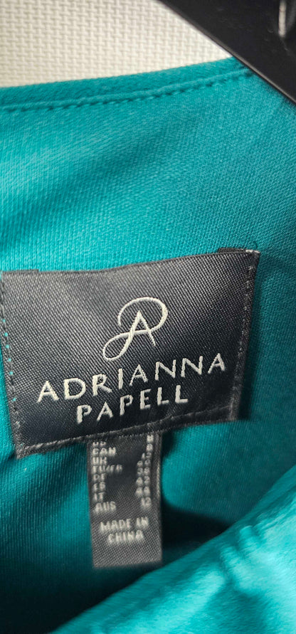 Adrianna Papell - Tempo Teal Puff Sleeve Pencil Dress - Green Size: Uk12