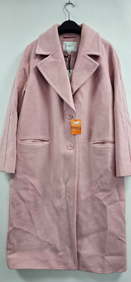 L K Bennett - Light Pink Tori Wool Blend Coat - Pink Size: Uk10