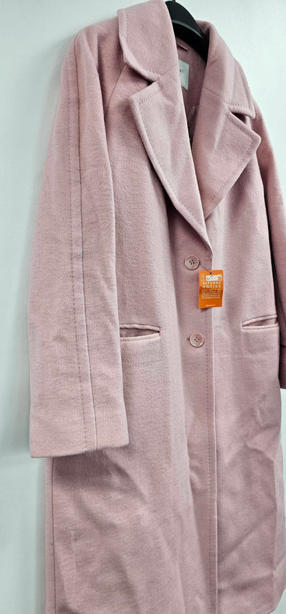 L K Bennett - Light Pink Tori Wool Blend Coat - Pink Size: Uk10
