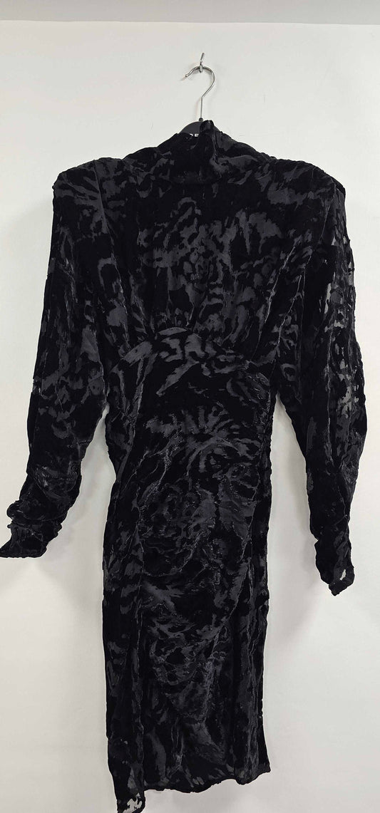 Iro - Black High Neck Silk Blend Mini Dress - Black Size: Uk8