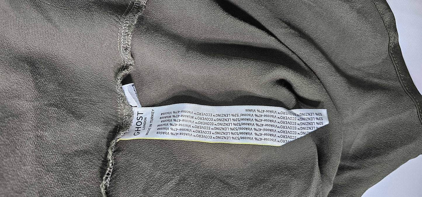 Ghost - Khaki Maisie Dress - Green Size: M