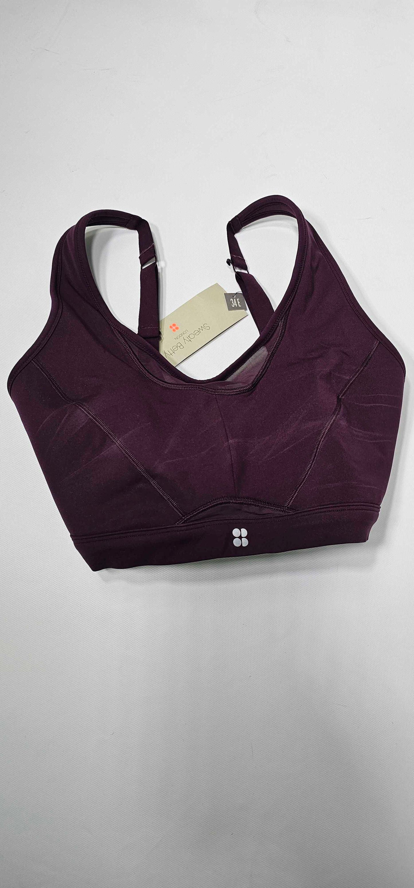 Sweaty Betty - Midnight Cherry Power Icon Running Bra - Purple Size: 34E