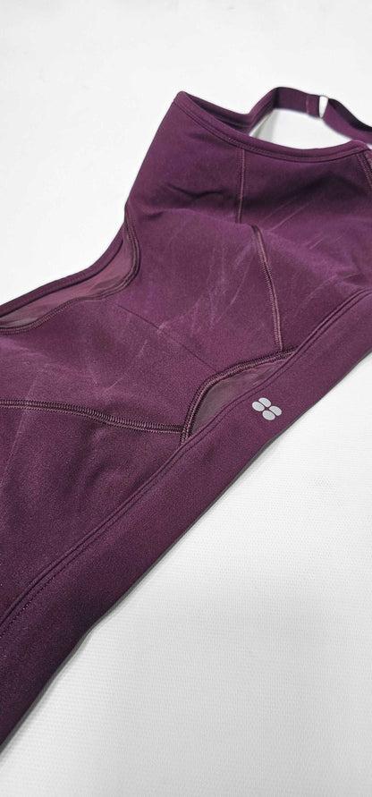Sweaty Betty - Midnight Cherry Power Icon Running Bra - Purple Size: 34E