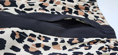 Joseph Ribkoff - Leopard Print Wide 3/4 Leg Trousers - Black Size: Uk10