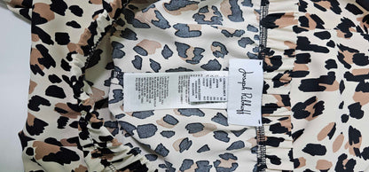 Joseph Ribkoff - Leopard Print Wide 3/4 Leg Trousers - Black Size: Uk10