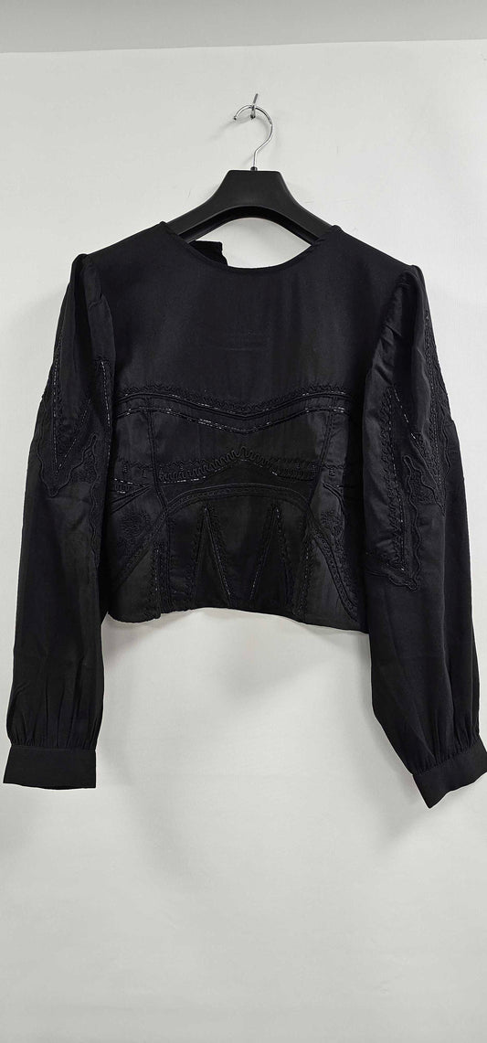 Iro - Black Embroidered Bustier Blouse - Black Size: Eu40