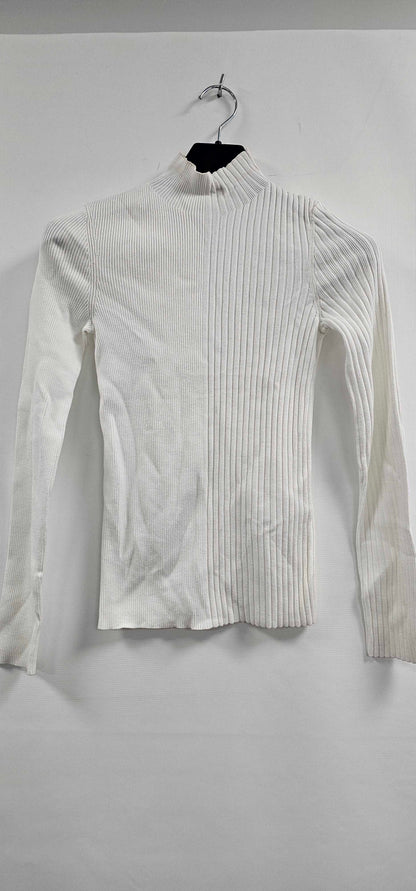 Reiss - Cream Hazel Ribbed Top - Cream Size: Xs