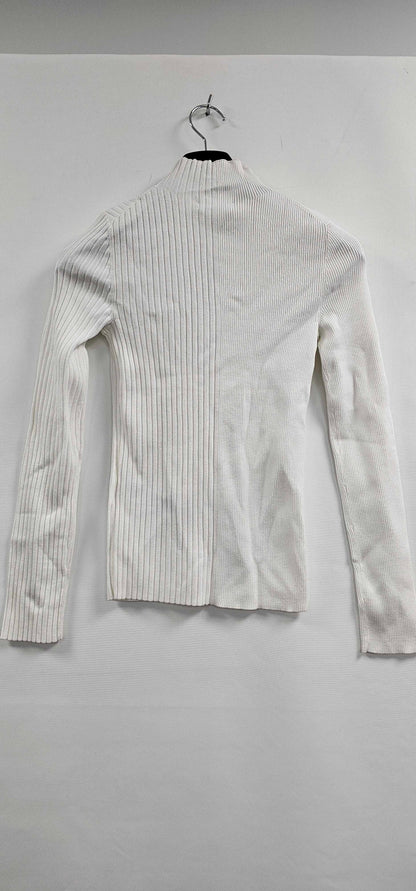 Reiss - Cream Hazel Ribbed Top - Cream Size: Xs