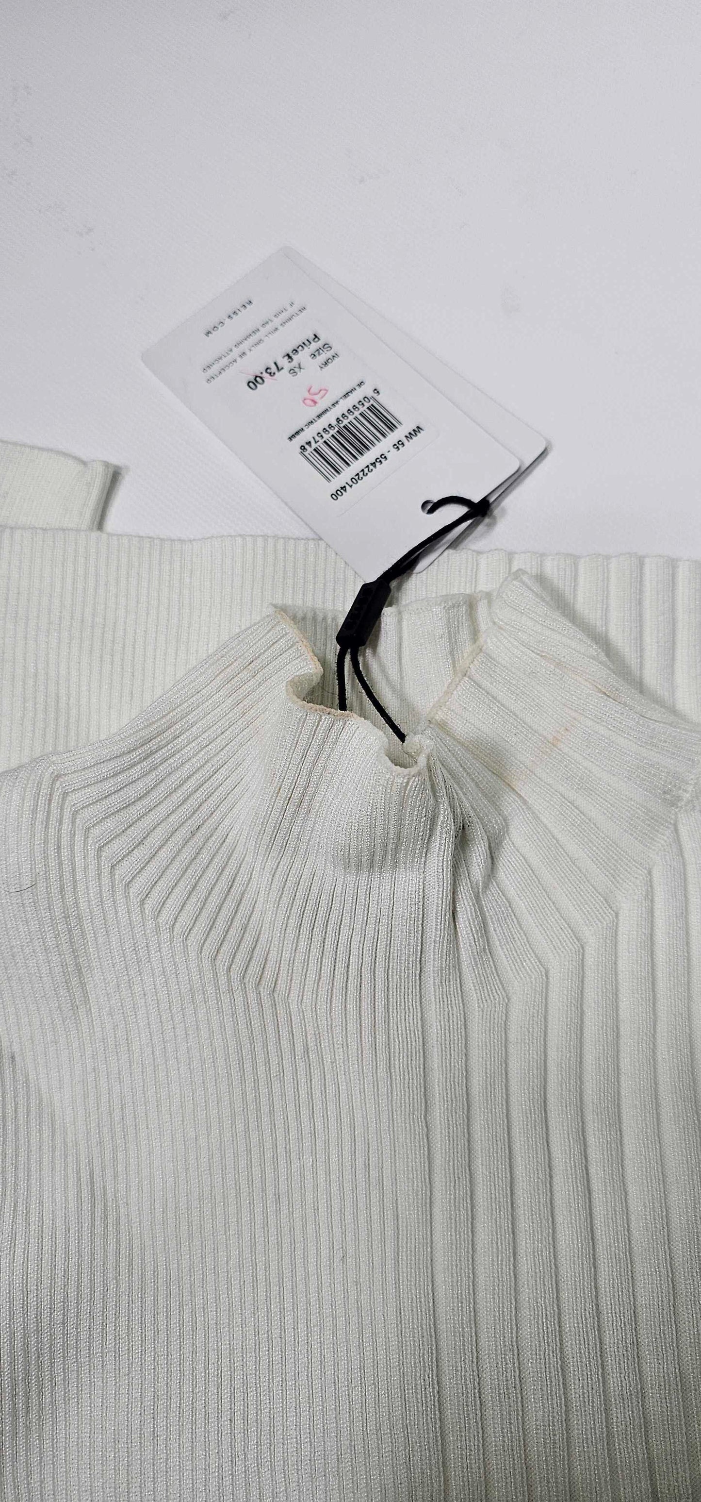 Reiss - Cream Hazel Ribbed Top - Cream Size: Xs