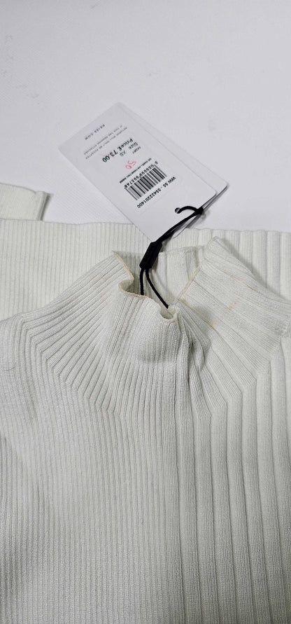 Reiss - Cream Hazel Ribbed Top - Cream Size: Xs