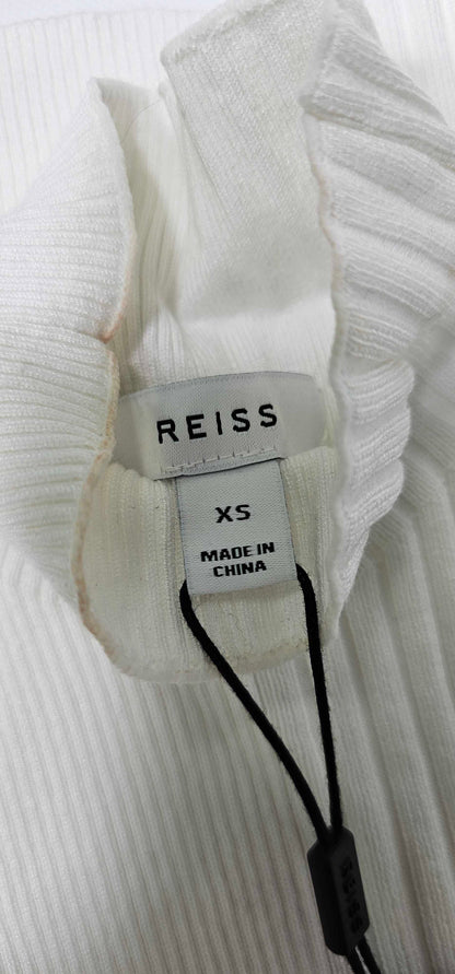 Reiss - Cream Hazel Ribbed Top - Cream Size: Xs