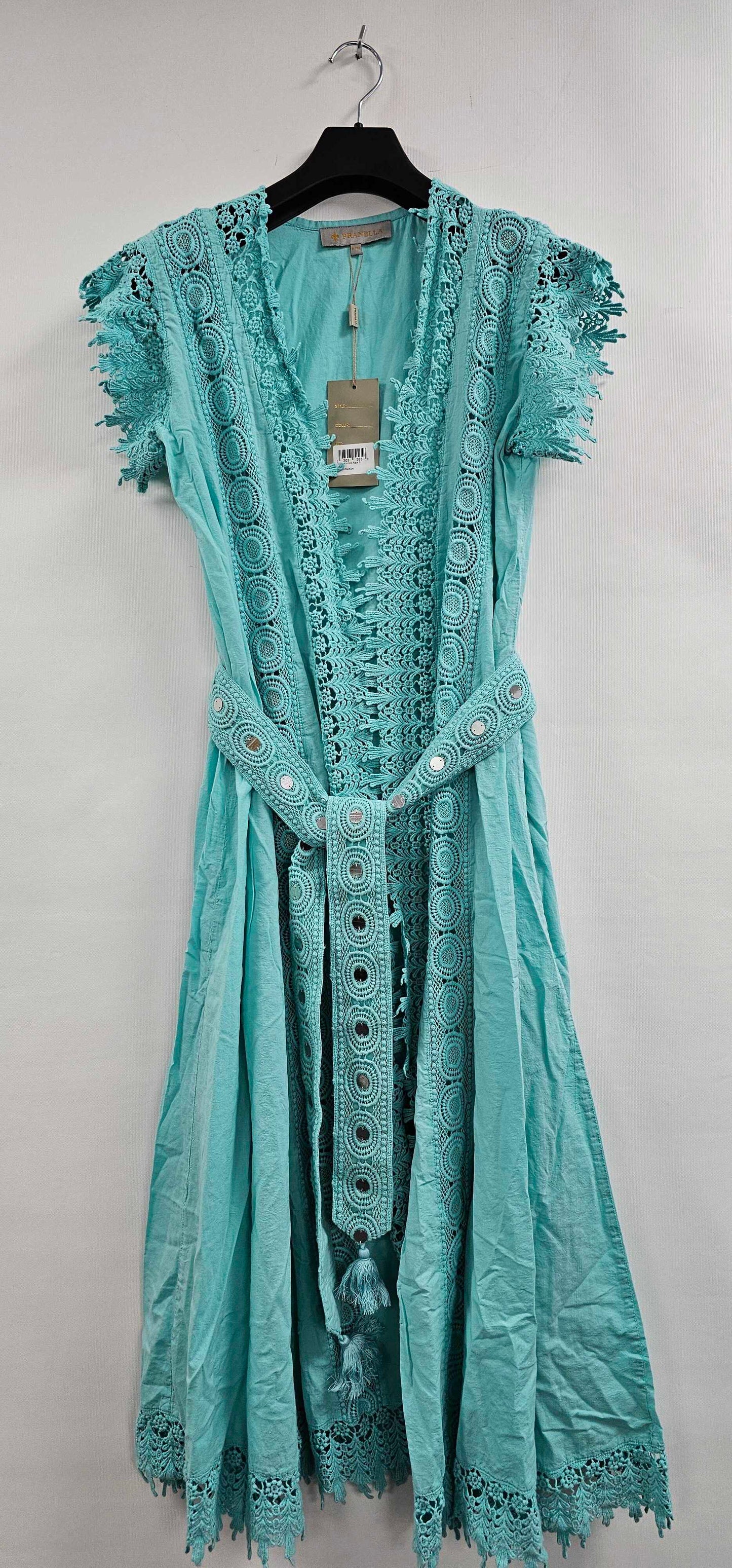 Pranella - Effie Kimono Aqua - Blue Size: Small/medium