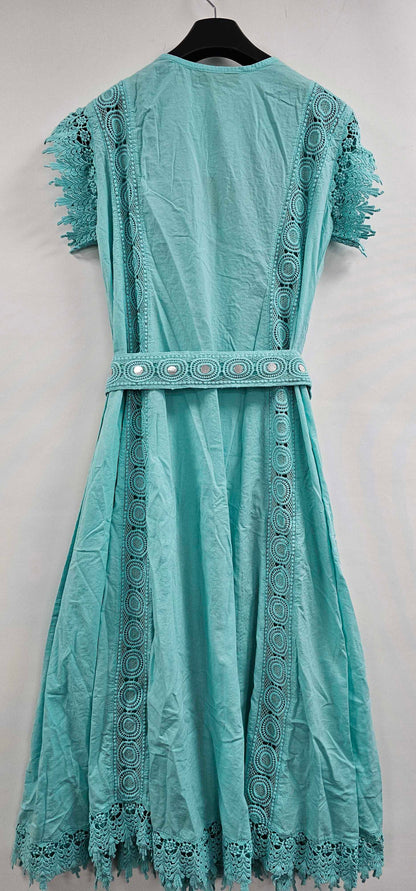 Pranella - Effie Kimono Aqua - Blue Size: Small/medium