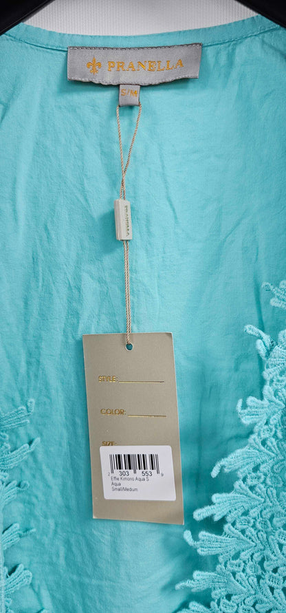 Pranella - Effie Kimono Aqua - Blue Size: Small/medium