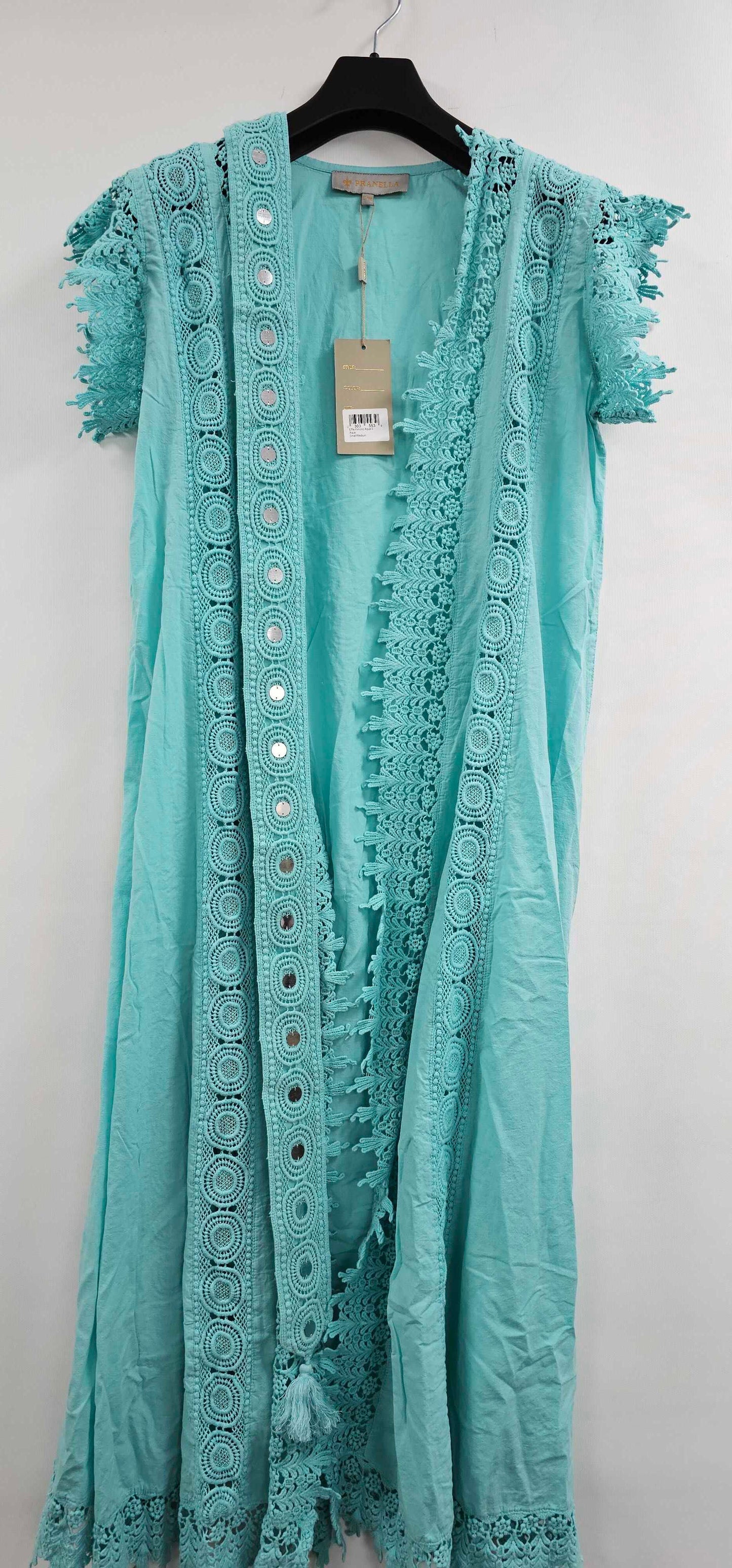 Pranella - Effie Kimono Aqua - Blue Size: Small/medium