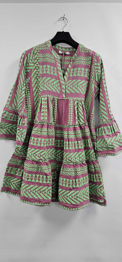 Devotion - Ella Dress - Green, Red Size: Xs