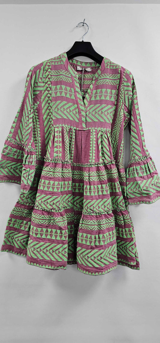 Devotion - Ella Dress - Green, Red Size: Xs