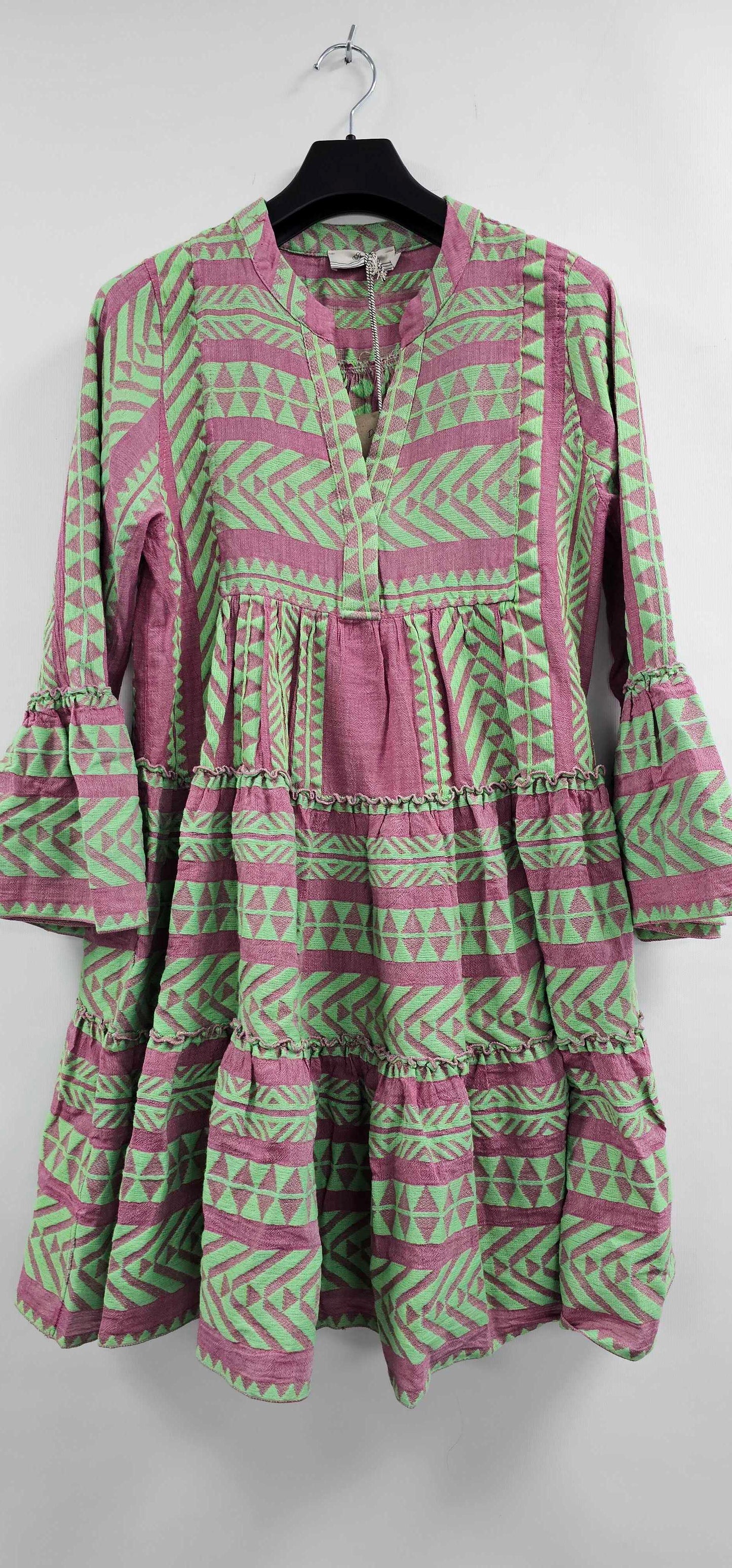 Devotion - Ella Dress - Green, Red Size: S