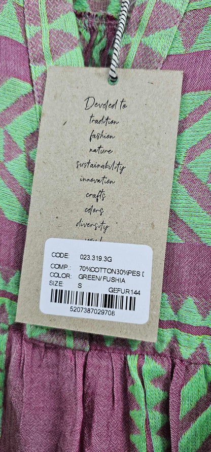 Devotion - Ella Dress - Green, Red Size: S