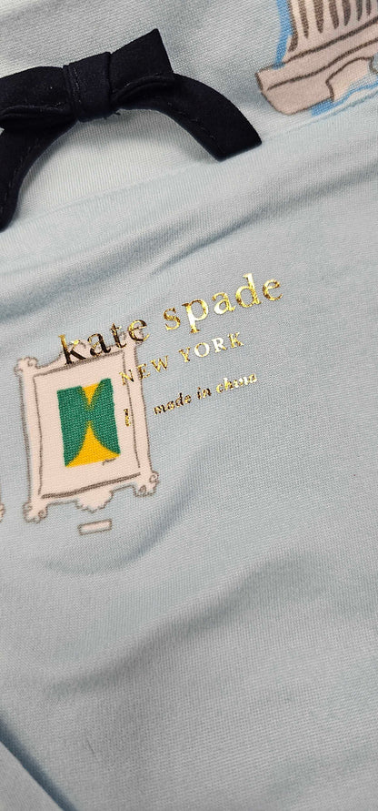 Kate Spade - Blue Print Brushed Jersey Cropped Pajama Set - Multi Size: L