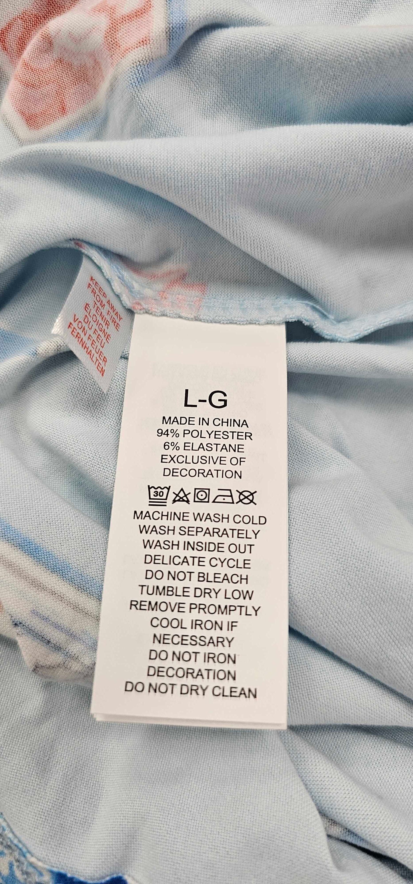 Kate Spade - Blue Print Brushed Jersey Cropped Pajama Set - Multi Size: L