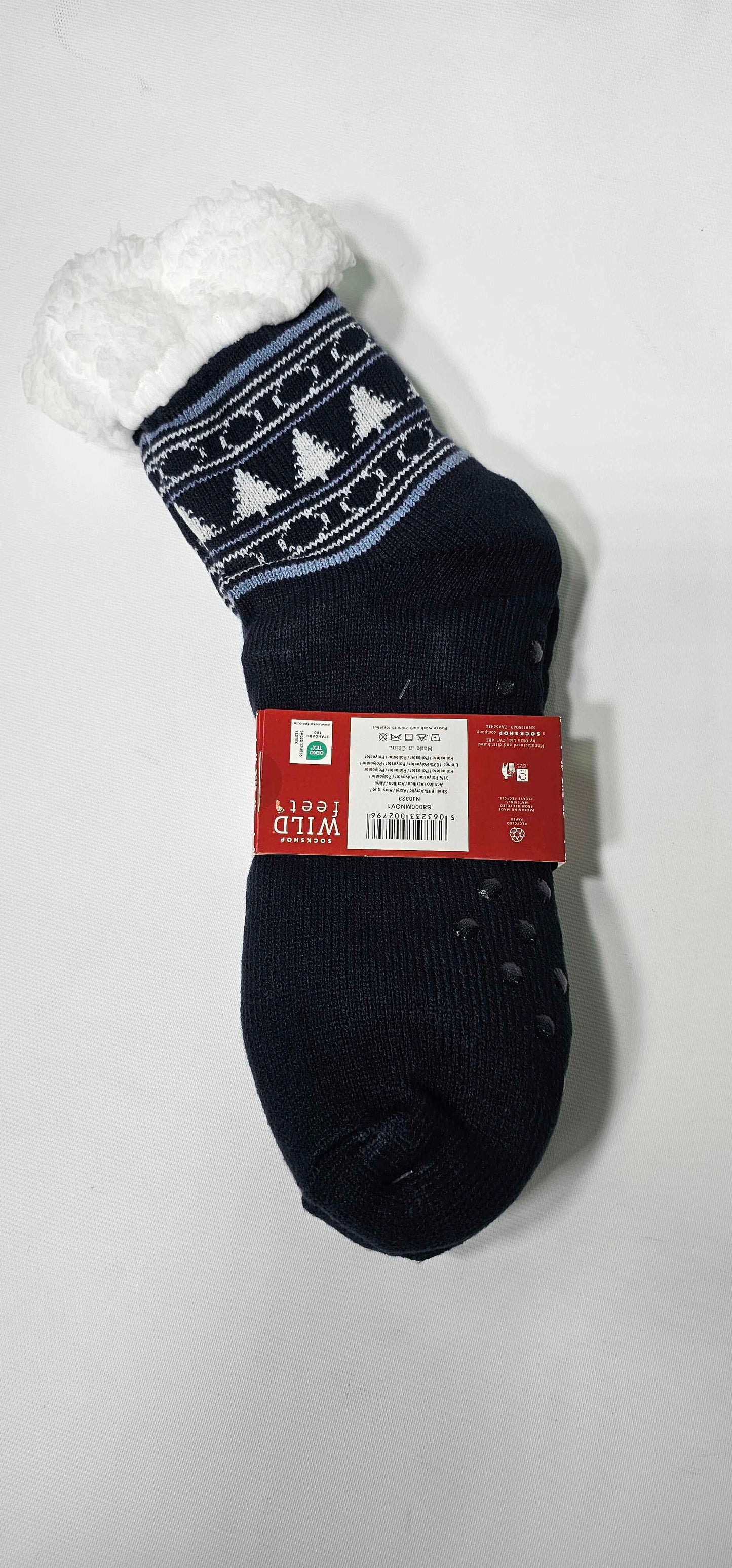 Wild Feet - Blue Slipper Sock - Navy Size: *