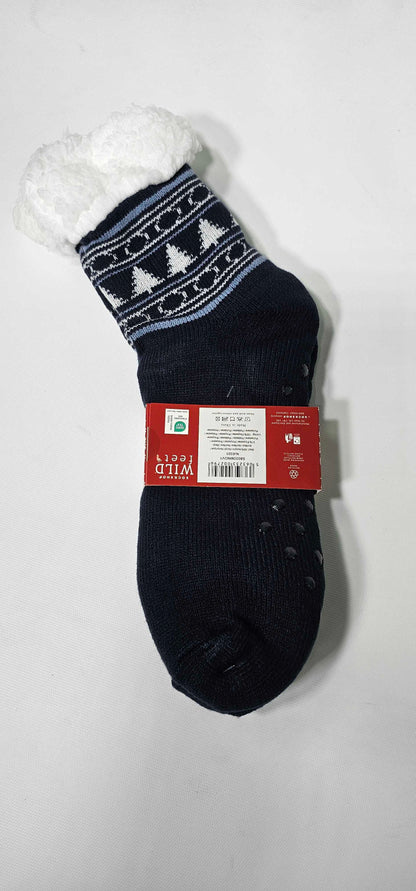 Wild Feet - Blue Slipper Sock - Navy Size: *