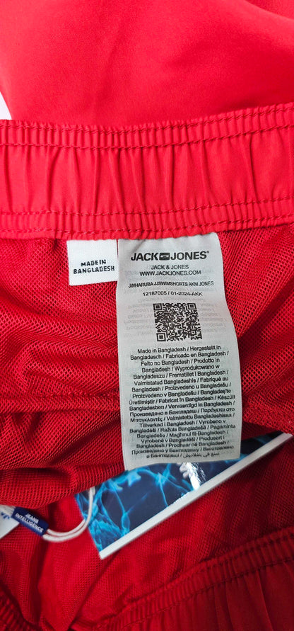 Jack & Jones - Ethereal Red Swim Shorts - Red Size: M